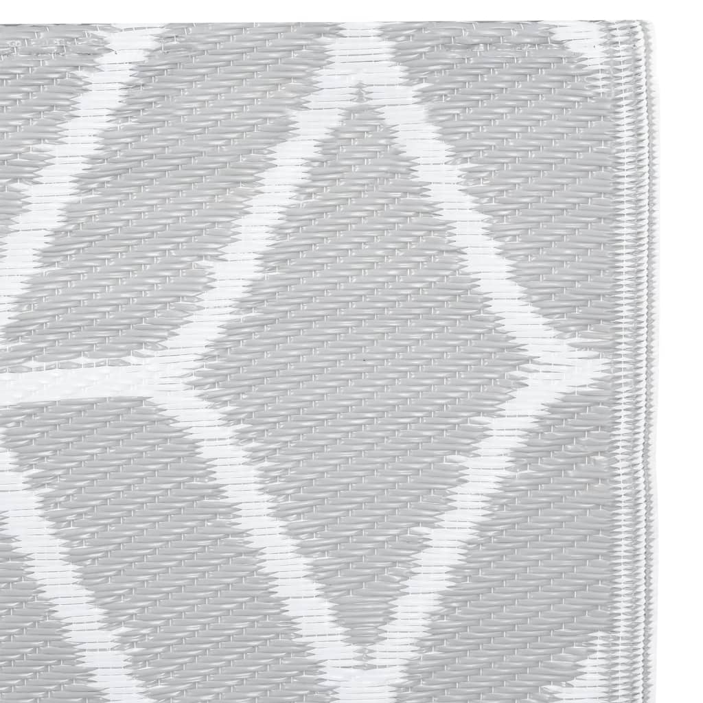 zoom Tapis d'extérieur hexagone gris clair 120x180cm